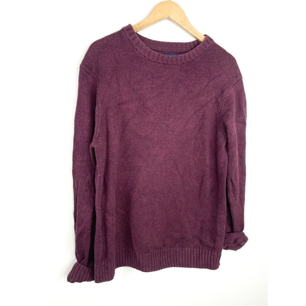 CROFT & BARROW Men's M Maroon Burgundy Extra Soft Cotton Blend Sweater